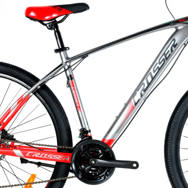 Bicicletă Crosser QUICK 29" 17.5" Aluminiu/ Gray Red photo 3