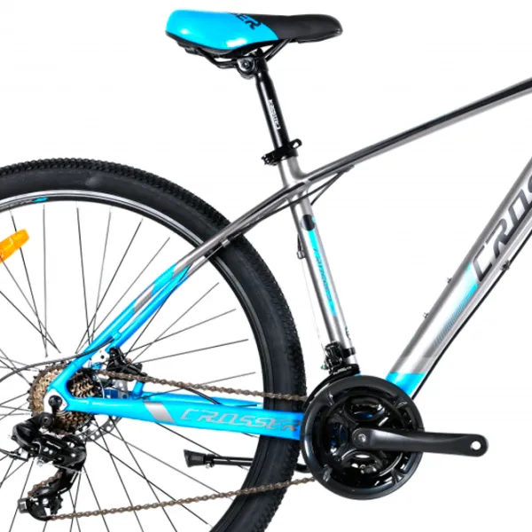 Велосипед Crosser QUICK 29" 17.5" Алюминий/ Серый Синий photo 3 Велосипед Crosser QUICK 29" 17.5" Алюминий/ Серый Синий photo 3
