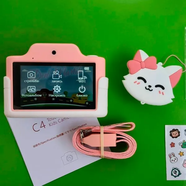 Фотоаппарат Orey Child Camera C4 3+/ Белый Розовый photo 4