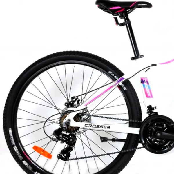Bicicletă Crosser X100 27.5" 15" Aluminiu/ White Pink photo 2