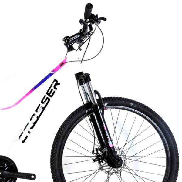 Bicicletă Crosser X100 27.5" 15" Aluminiu/ White Pink photo 3