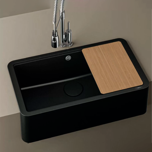 Lavoar Elleci Globe 910 Dreptunghiular/ deasupra blatului/ Black photo 2