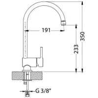 Baterie pentru bucătărie Alveus Arc 110 mono comandă/ pivotantă/ Alamă/ Inox photo 2