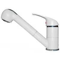 Baterie pentru bucătărie Elleci Venere Titano 68 mono comandă/ pivotantă/ Alamă/ White photo 2
