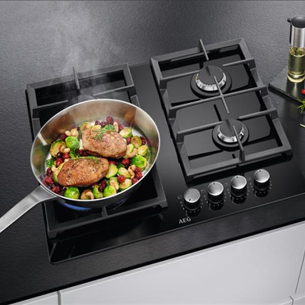 Plită încorporabilă pe gaz AEG HKB64420NB Sticlă călită/ Black photo 4