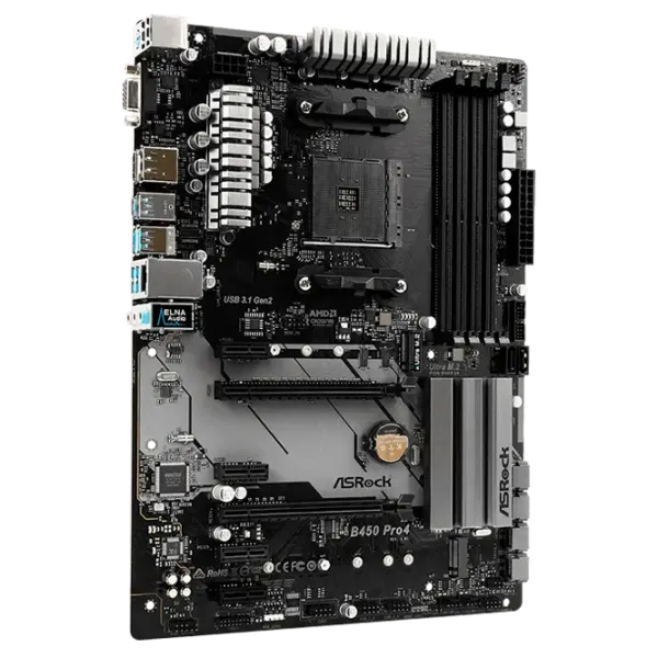 Placă de bază ASRock B450 PRO4 ATX/ AMD B450 photo 2