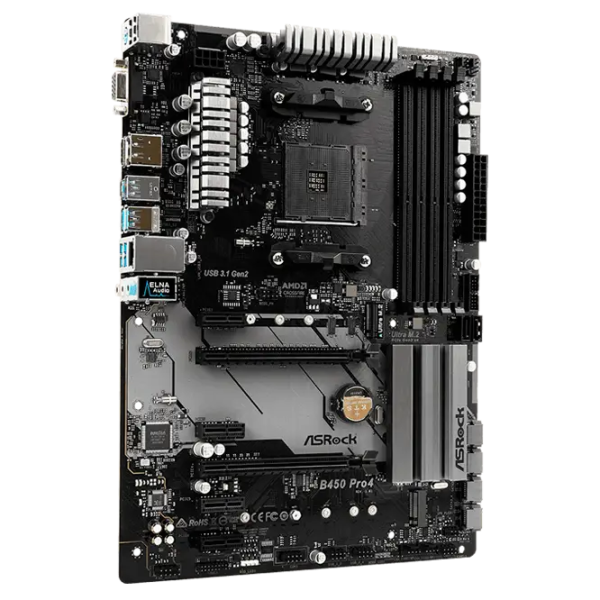 Placă de bază ASRock B450 PRO4 ATX/ AMD B450 photo 2