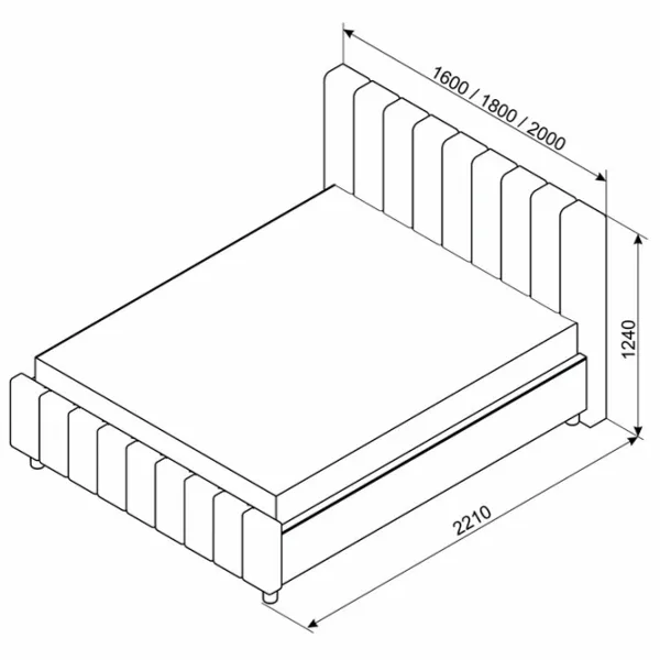 Кровать Ambianta Fancy 180 x 200 см/ ЛДСП/ Бежевый photo 3
