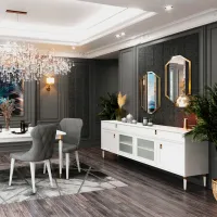 Комод Dogtas Lorenta Jasmin 85см x 215.6см x 49см/ ДСП/ Антрацит photo 5