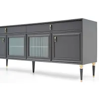 Комод Dogtas Lorenta 85см x 215.6см x 49см/ ДСП/ Антрацит photo 3