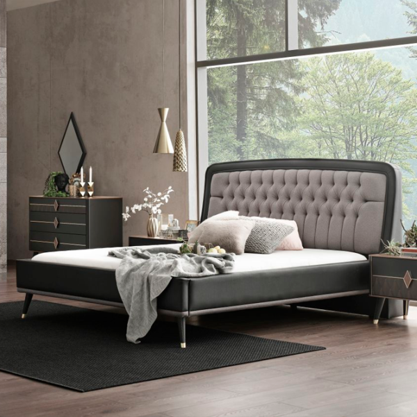 Кровать Dogtas Diamond 160 x 200 см/ ЛДСП/ Черный photo 2