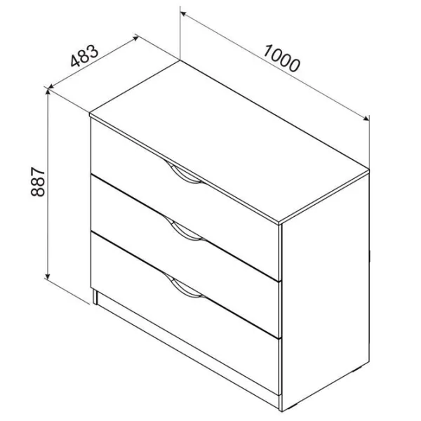 Комод Ambianta Happy 89см x 100см x 48.3см/ ДСП/ Белый самоа photo 4