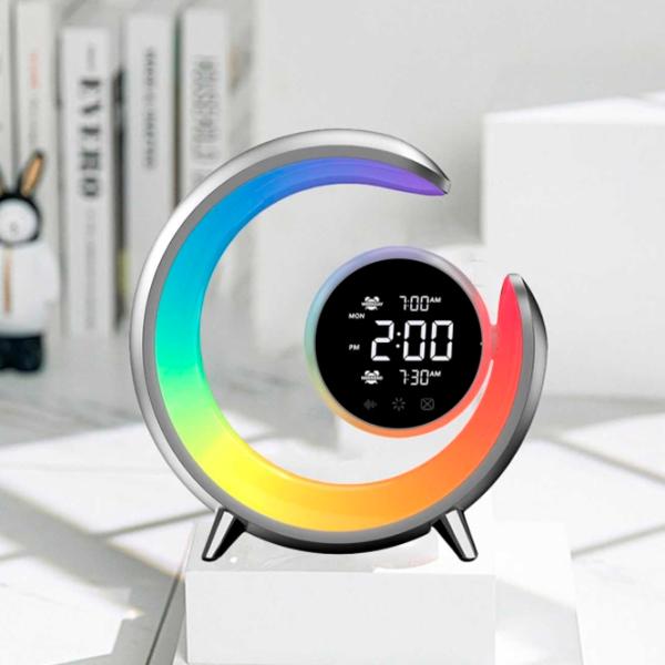 Ночник Desk lamp Double Alarm Clock Серебристый photo 2