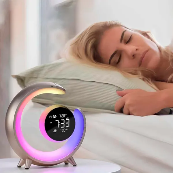 Ночник Desk lamp Double Alarm Clock Серебристый photo 4