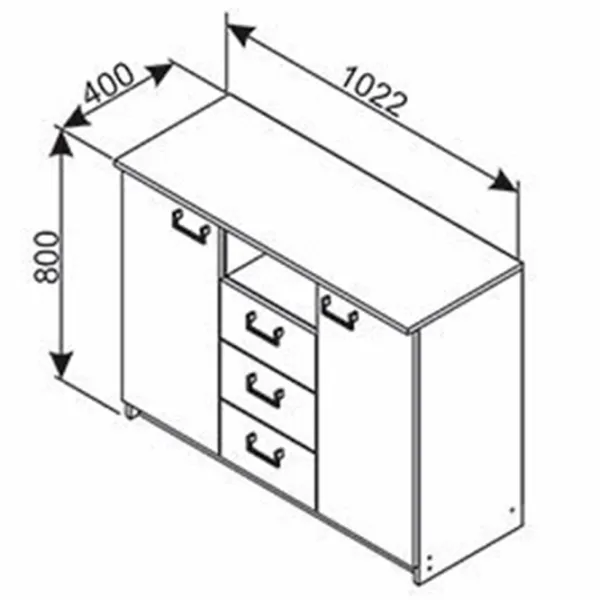 Комод Ambianta Rio 80см x 102.2см x 40см/ ДСП/ Белый photo 4