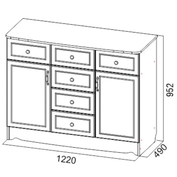 Комод SV-Мебель Akvareli 95.2см x 122см x 48см/ МДФ/ Белый photo 2