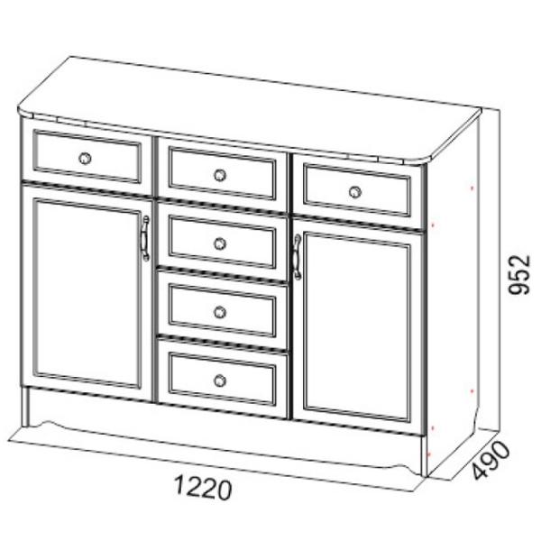 Комод SV-Мебель Akvareli 95.2см x 122см x 48см/ МДФ/ Белый photo 2