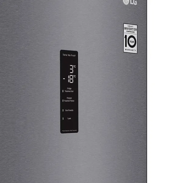 Frigider LG GBP32DSKZN cu congelator jos 384 l / 203 cm / Inox photo 5