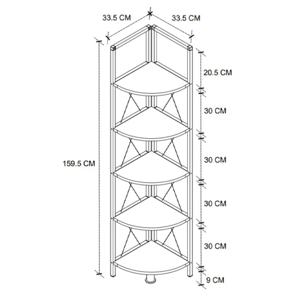 Etajeră Fabulous 5 Shelves 159.5 x x 33.5 cm/ Metal/ Black photo 2 Etajeră Fabulous 5 Shelves 159.5 x x 33.5 cm/ Metal/ Black photo 2