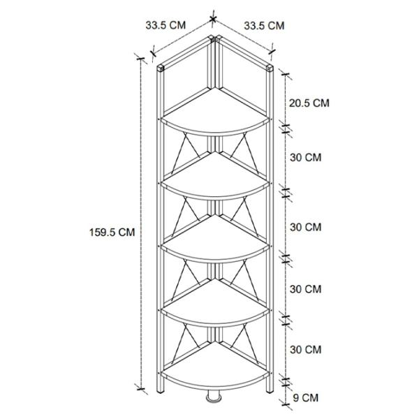 Etajeră Fabulous 5 Shelves 159.5 x x 33.5 cm/ Metal/ Black photo 2 Etajeră Fabulous 5 Shelves 159.5 x x 33.5 cm/ Metal/ Black photo 2