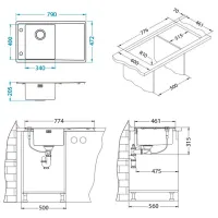 Chiuvetă Alveus Stricto 10 79 x 47.2 / Oțel inoxidabil / Silver photo 3