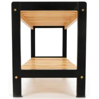 Dulap pentru încălțăminte Mobhaus Kontre 5362335 33.5 x 70 x 26/ Bambus/ Black photo 2