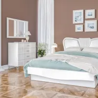Comodă Neman Sofia 92 x 91 x 47/ MDF/ Alb photo 2