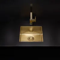 Chiuvetă Alveus Quadrix 30 45 x 45 / Oțel inoxidabil / Gold photo 2