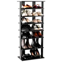 Etajeră pentru încălțăminte Costway JZ10125DK 110 x 47 x 25.6/ MDF/ Black photo 2