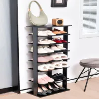 Etajeră pentru încălțăminte Costway JZ10125DK 110 x 47 x 25.6/ MDF/ Black photo 3