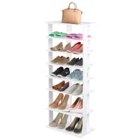 Etajeră pentru încălțăminte Costway JZ10125WH 110 x 47 x 25.6/ MDF/ Black photo 2