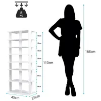 Etajeră pentru încălțăminte Costway JZ10125WH 110 x 47 x 25.6/ MDF/ Black photo 3