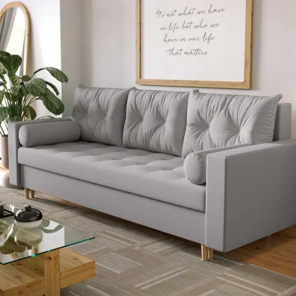 Canapea Space Meble Skandi Cosmic 160 (5597166) Velur/ Gray photo 2