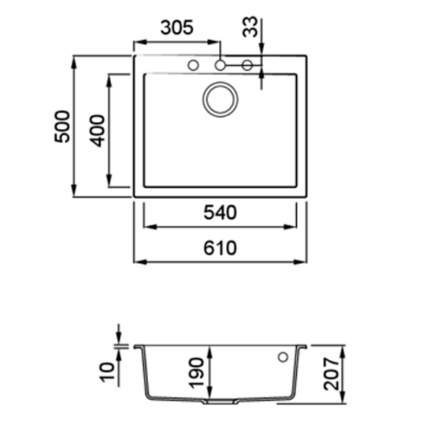 Кухонная мойка Elleci Quadra 110 61 x 50 / Натуральный камень / Серый photo 2 Кухонная мойка Elleci Quadra 110 61 x 50 / Натуральный камень / Серый photo 2