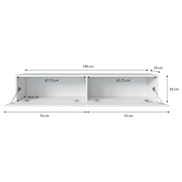 Тумба под телевизор Bratex Lowboard D 140 30см x 140см x 33см/ ЛДСП photo 2