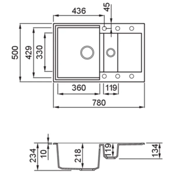 Кухонная мойка Elleci Easy 325 78 x 50 / Натуральный камень / Черный photo 2 Кухонная мойка Elleci Easy 325 78 x 50 / Натуральный камень / Черный photo 2