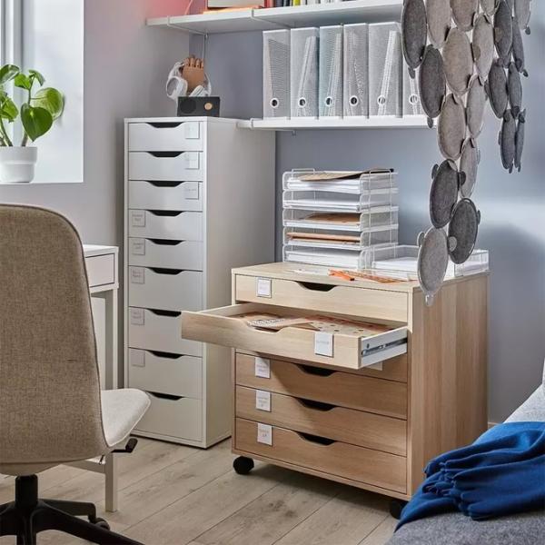Comodă Ikea Alex 116 x 36 x 48/ MDF/ Alb photo 4