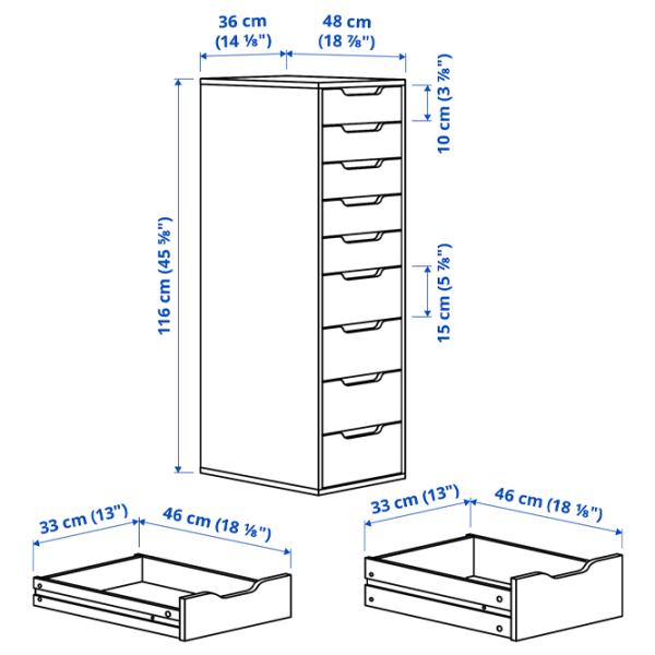 Comodă Ikea Alex 116 x 36 x 48/ MDF/ Alb photo 5