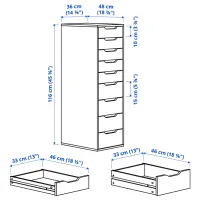 Comodă Ikea Alex 116 x 36 x 48/ MDF/ Alb photo 5