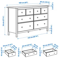 Comodă Ikea Hemnes 96 x 160 x 50/ MDF/ Alb photo 7