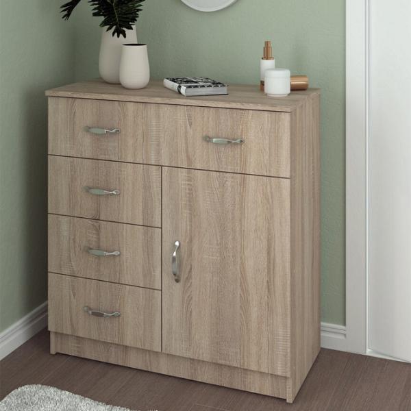 Комод Marcel Prod COM1-3-1ROSO 86см x 80см x 40см/ ДСП/ Дуб cонома photo 2