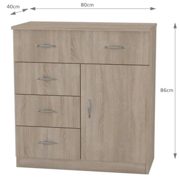 Комод Marcel Prod COM1-3-1ROSO 86см x 80см x 40см/ ДСП/ Дуб cонома photo 3