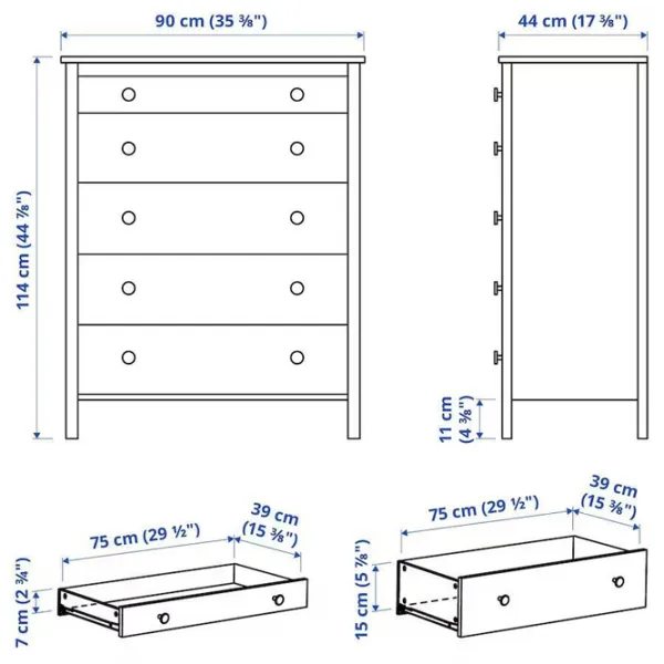 Comodă Ikea Koppang 114 x 90 x 44/ MDF/ Black photo 5