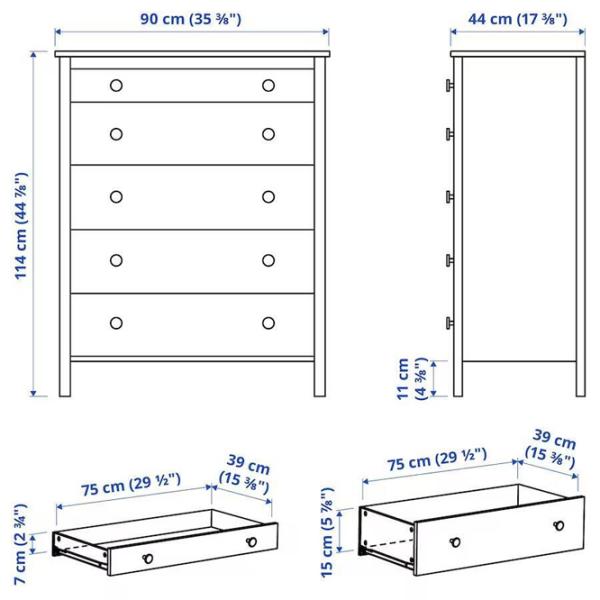 Comodă Ikea Koppang 114 x 90 x 44/ MDF/ Black photo 5