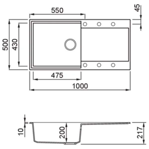 Кухонная мойка Elleci Easy 480 100 x 50 / Натуральный камень / Серый photo 2 Кухонная мойка Elleci Easy 480 100 x 50 / Натуральный камень / Серый photo 2