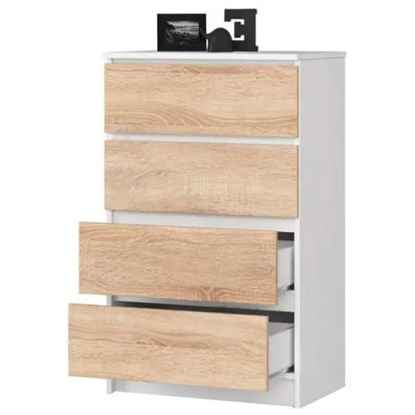 Комод Akord K60 4SZ 99см x 60см x 40см/ ЛДСП/ Дуб Сонома photo 2 Комод Akord K60 4SZ 99см x 60см x 40см/ ЛДСП/ Дуб Сонома photo 2