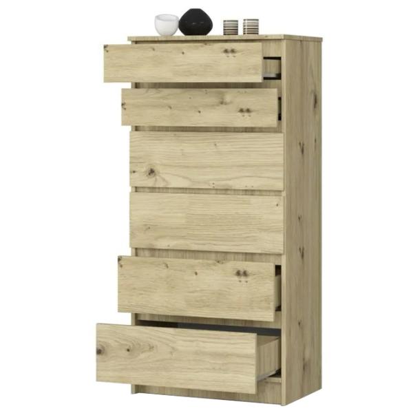 Comodă Akord K60 6SZ 130 x 60 x 40/ PAL/ Artisan Oak photo 2 Comodă Akord K60 6SZ 130 x 60 x 40/ PAL/ Artisan Oak photo 2