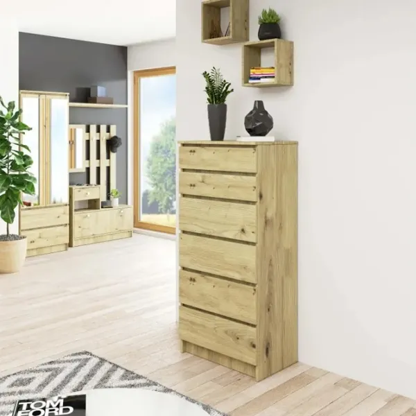 Comodă Akord K60 6SZ 130 x 60 x 40/ PAL/ Artisan Oak photo 3 Comodă Akord K60 6SZ 130 x 60 x 40/ PAL/ Artisan Oak photo 3