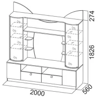 Тумба под телевизор SV-mebel Gamma 15 182.6см x 200см x 56см/ ЛДСП photo 2