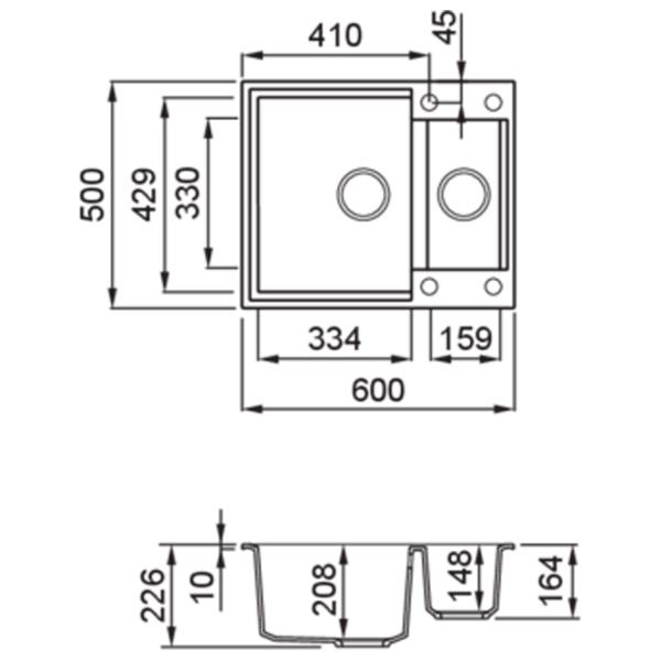 Кухонная мойка Elleci Easy 150 60 x 50 / Натуральный камень / Серый photo 2 Кухонная мойка Elleci Easy 150 60 x 50 / Натуральный камень / Серый photo 2